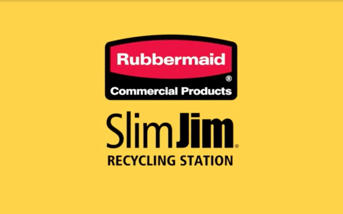 Slim Jim Recycling Station-Rubbermaid